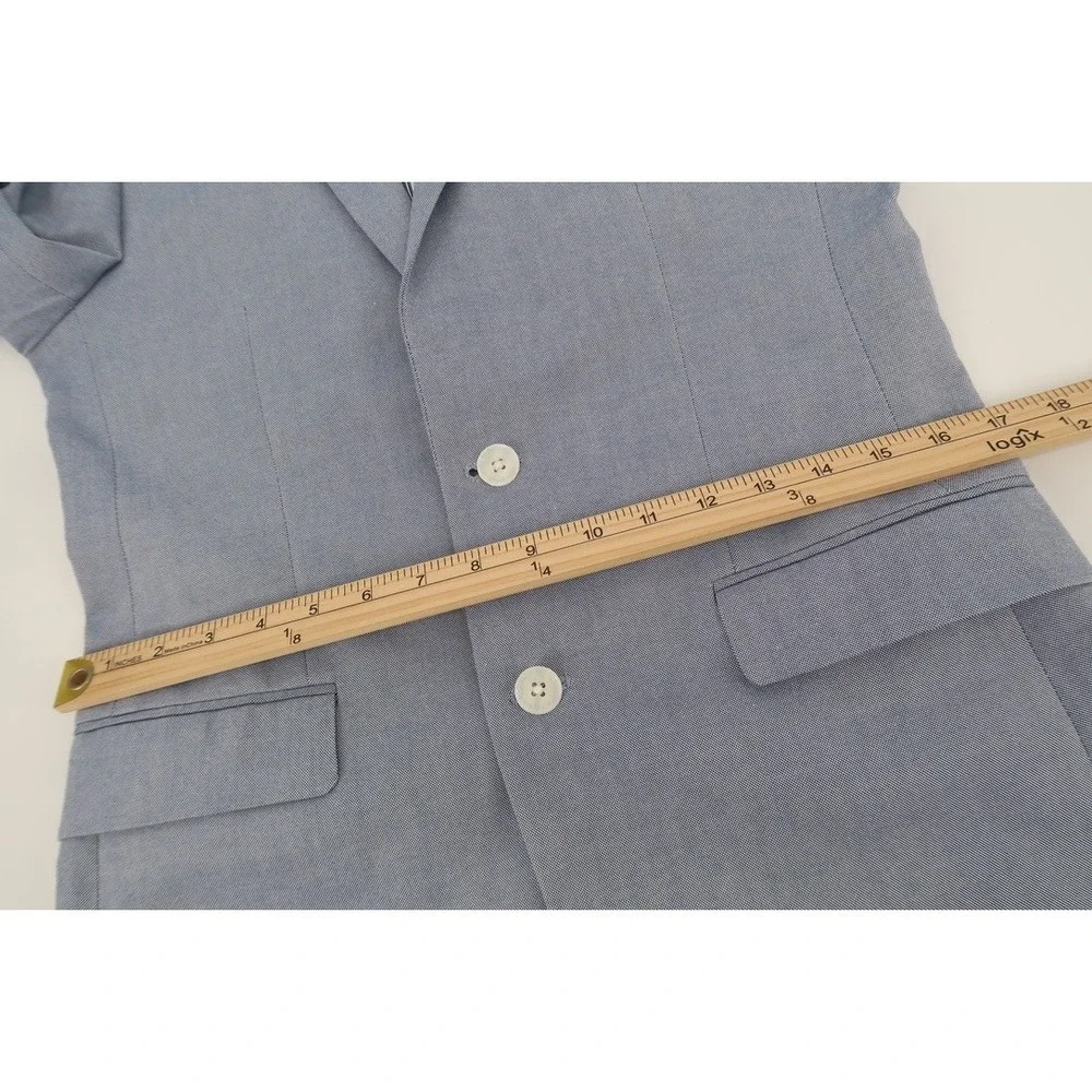 Express Blazer Mens 36R Blue Nailhead Photographer Fitted Suit Jacket NEW‎